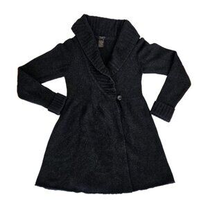 Talula Cardigan Womens M Gray Shawl Collar LS Button Wool Cashmere Angora Blend